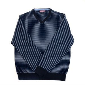 Vineyard Vines  Blue Striped V Neck Sweater size M